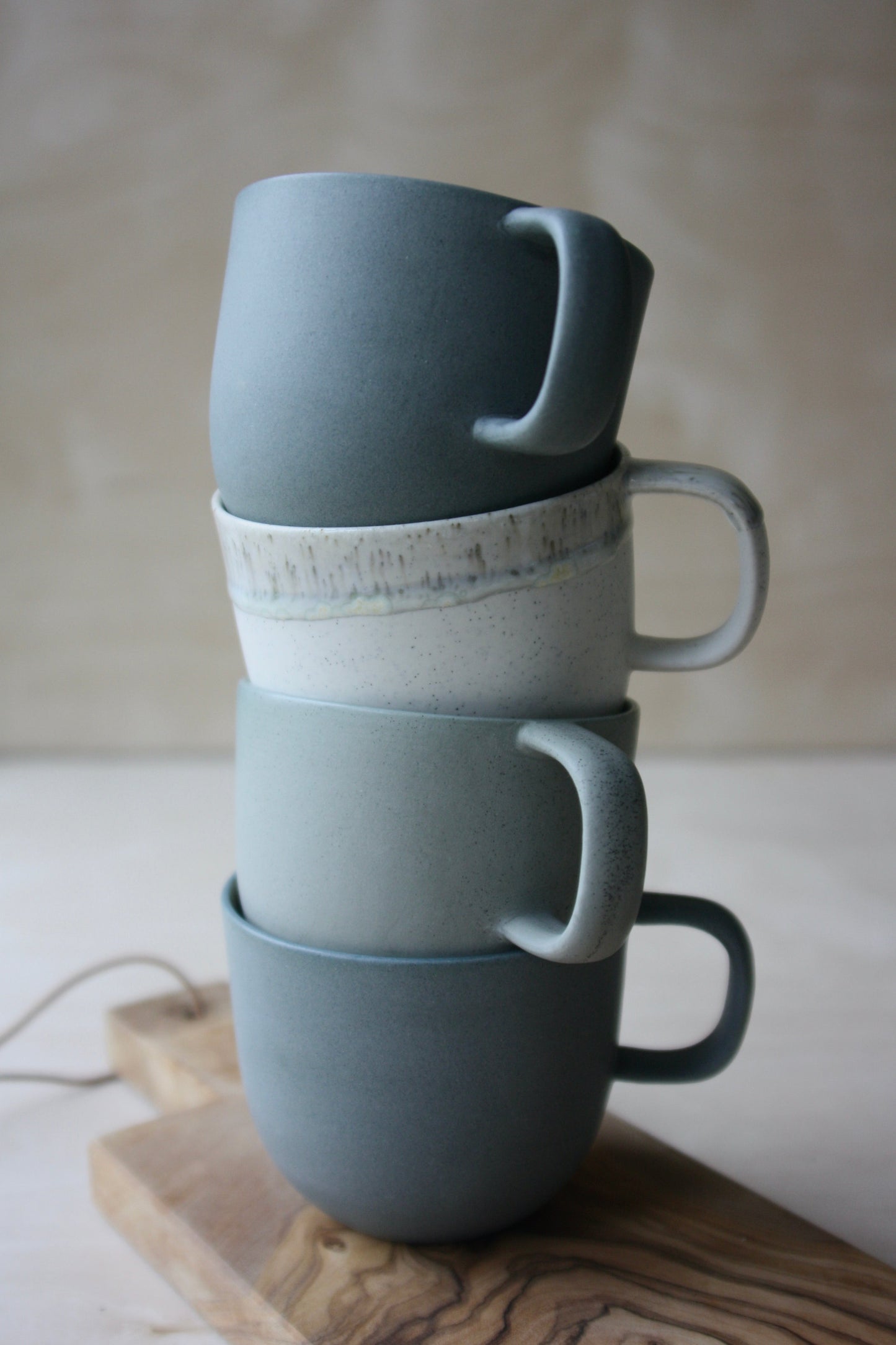 Mug with handle, Stone Blue w/Crystal glaze (250 ml)