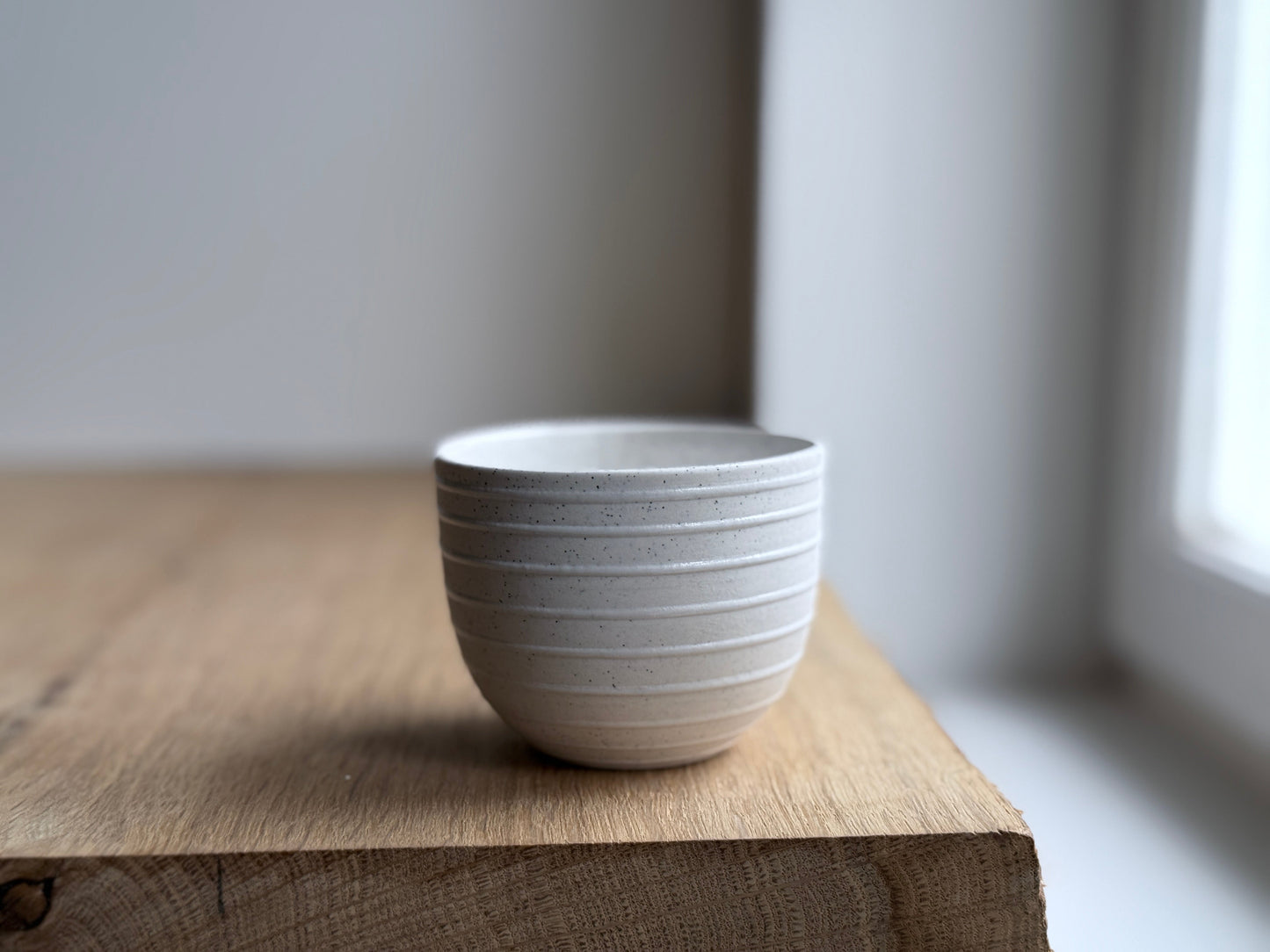 Cortado Cup, Light Stone Grey w/ glazed stripes (130 ml)
